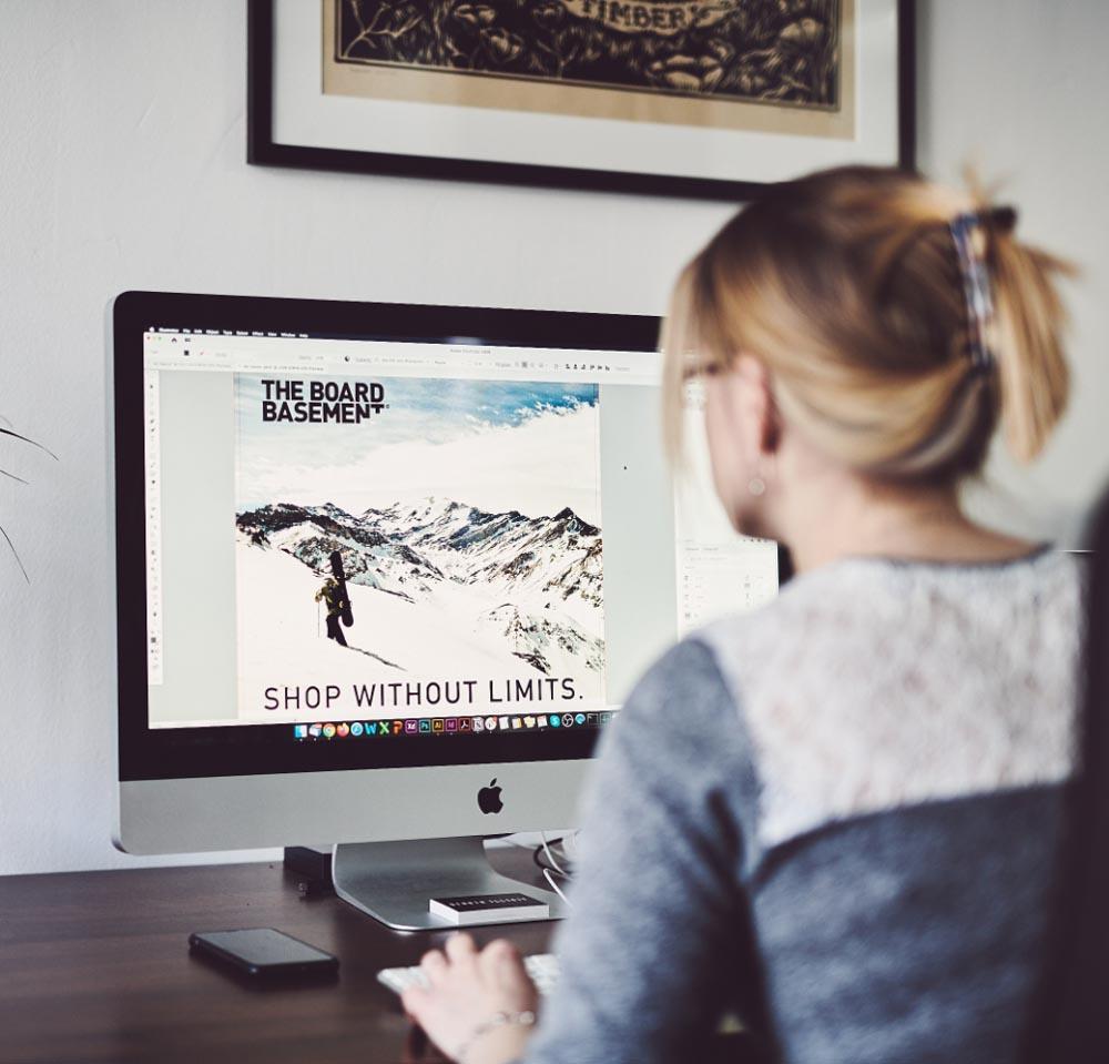 amy working on client's branding